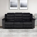 Willow Sofa W/Dual Recliner-Black