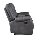 Morello Console Loveseat W/ Dual Recliners-Gray
