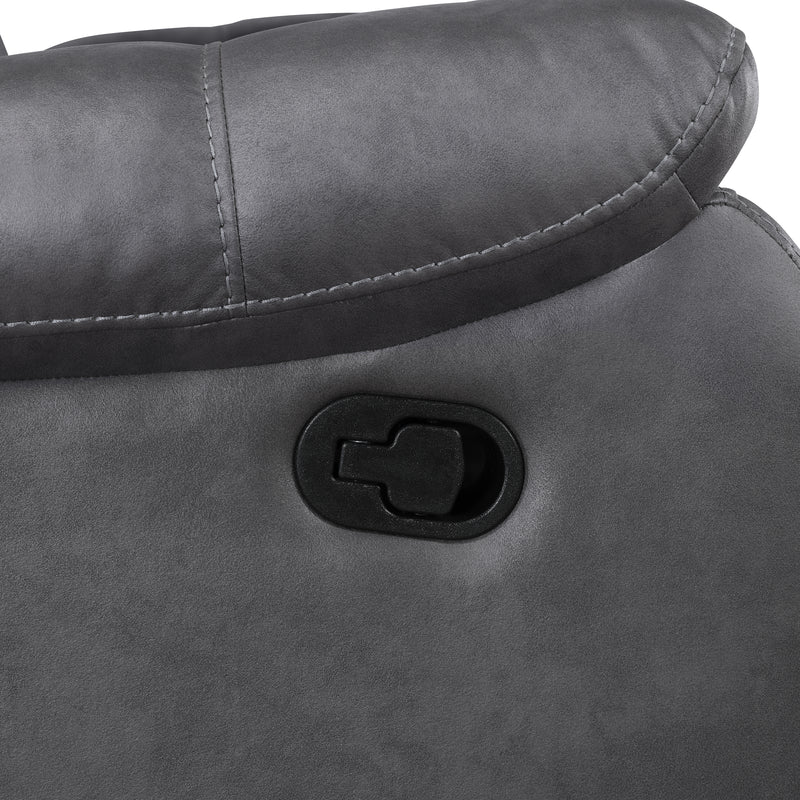 Morello Console Loveseat W/ Dual Recliners-Gray