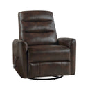 Takami Swivel Recliner-Brown Vegan Leather