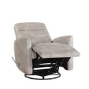 Takami Swivel Recliner-Gray Vegan Leather