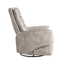 Takami Swivel Recliner-Gray Vegan Leather