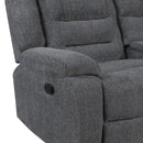 Redondo Laf Console Loveseat W/ 2 Recliners-Dk Gray