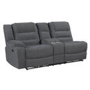 Redondo Laf Console Loveseat W/ 2 Recliners Pwr Fr-Dk Gray