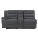 Redondo Laf Console Loveseat W/ 2 Recliners Pwr Fr-Dk Gray