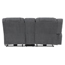 Redondo Laf Console Loveseat W/ 2 Recliners Pwr Fr-Dk Gray