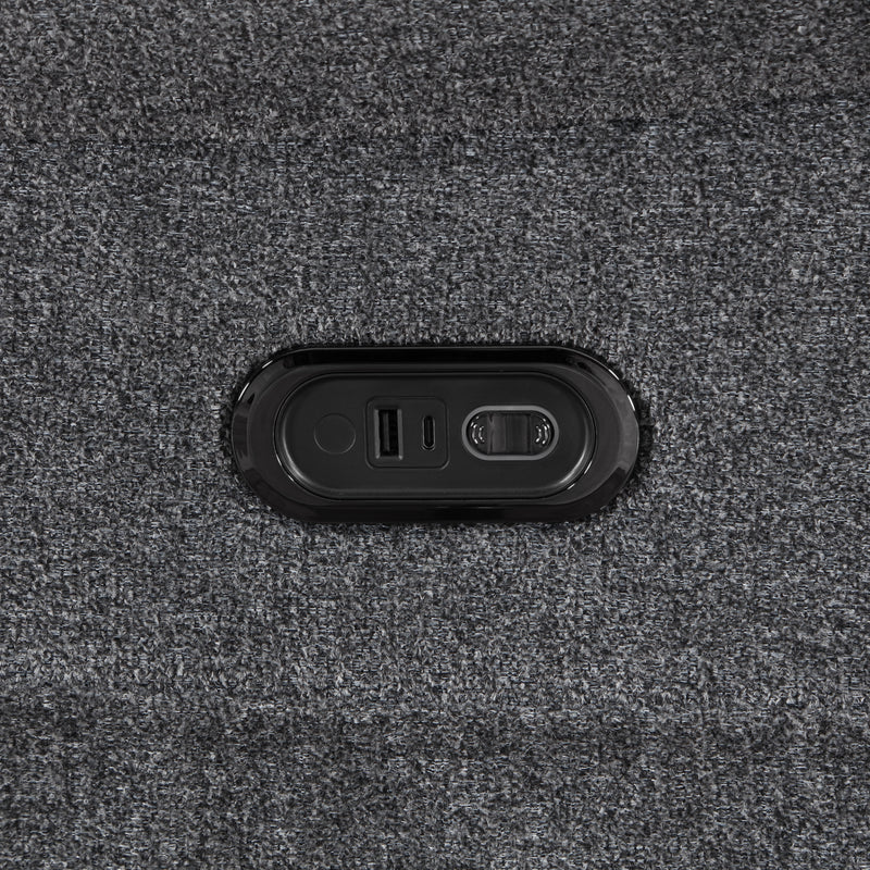 Redondo Laf Console Loveseat W/ 2 Recliners Pwr Fr-Dk Gray