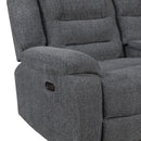 Redondo Laf Console Loveseat W/ 2 Recliners Pwr Fr-Dk Gray