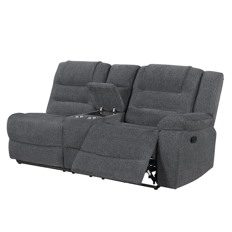 Redondo Raf Console Loveseat W/1 Recliner-Dk Gray