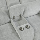 Chablis Reclining Console Loveseat-Mist Gray