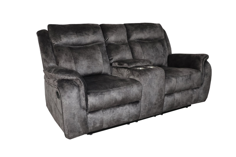 Park City Console Loveseat W/ Dual Recliners-Slate
