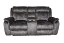 Park City Console Loveseat W/ Dual Recliners-Slate