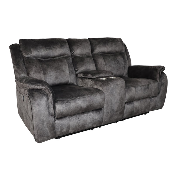 Park City Console Loveseat W/ Pwr Fr-Slate