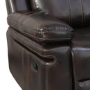 Kellen Sofa W/Dual Recliner & Drop Down Tray-Brown
