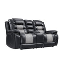 Nikko Console Loveseat W/Pwr Fr-Black/Gray
