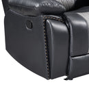 Nikko Sofa W/Dual Recliner-Black/Gray