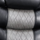 Nikko Sofa W/Dual Recliner-Black/Gray