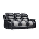 Nikko Sofa W/Pwr Fr-Black/Gray