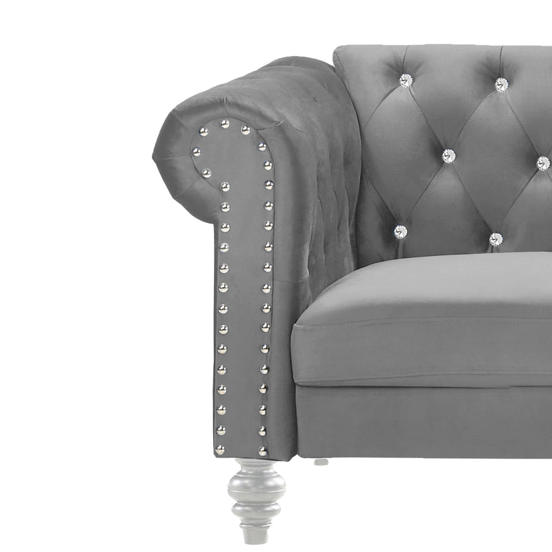 Emma Crystal Sofa-Gray
