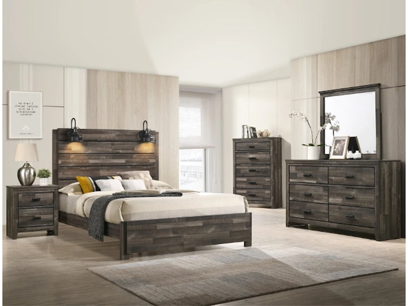 CARTER  CAL KING BROWN 4PC BEDROOM SET