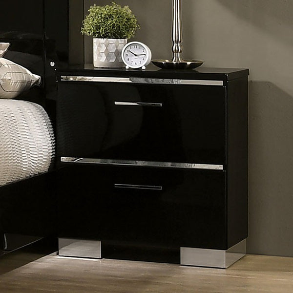 CARLIE Black Night Stand w/ USB Plug