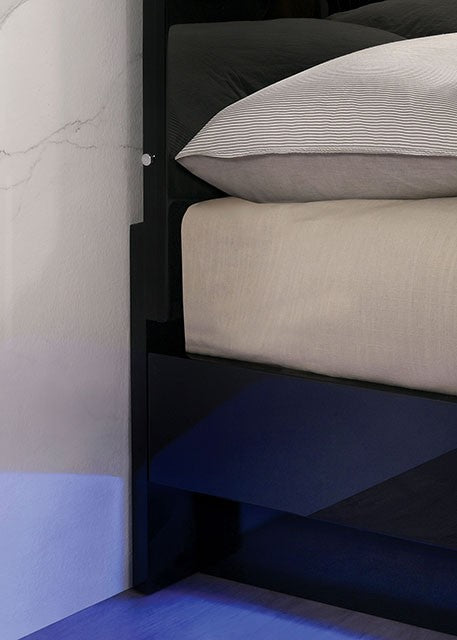 ERLACH Queen Bed, Black