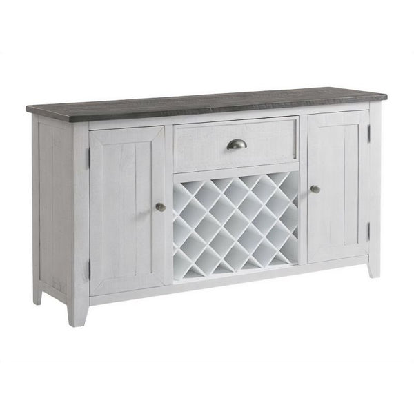 MONTEREY 65" SOLID WOOD DINING SERVER, WHITE STAIN AND GREY - 5908936