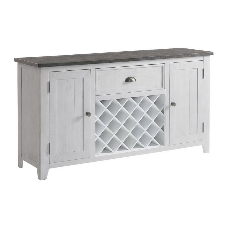MONTEREY 65" SOLID WOOD DINING SERVER, WHITE STAIN AND GREY - 5908936