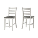MONTEREY SOLID WOOD COUNTER HEIGHT DINING CHAIR (SET OF 2), WHITE STAIN AND GREY