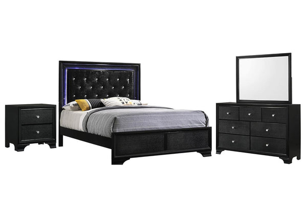 MICAH 4PC QUEEN BEDROOM SET IN BLACK