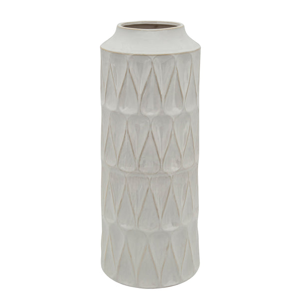 22"h Teardrop Vase, White image