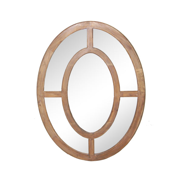 Oval Wood Framed Mirror image