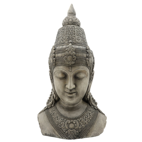 Resin, 42"h Buddha Head, Gray image