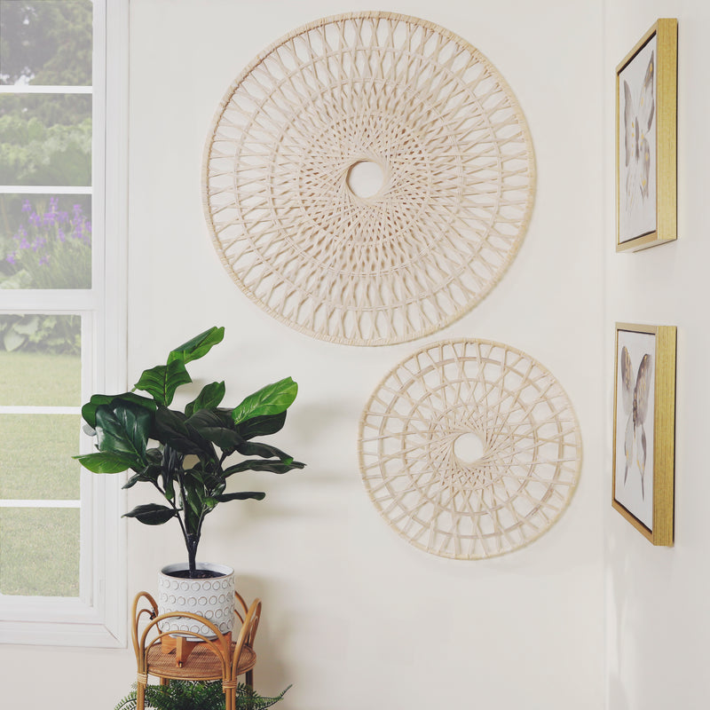 Wicker, 24", Round Wall Deco, Natural image