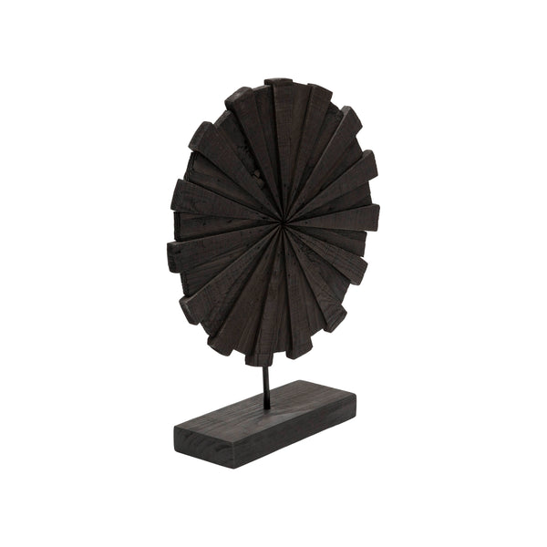 Wood, 18" Pinwheel Decoration, Black image