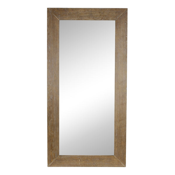 Wood 76" Rectangular Mirror, Brown Wb image
