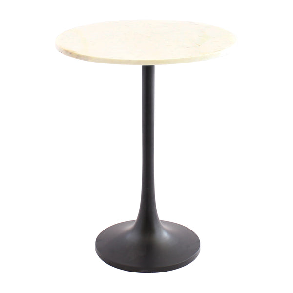 Metal/marble, 23"h Accent Table, Black Kd image