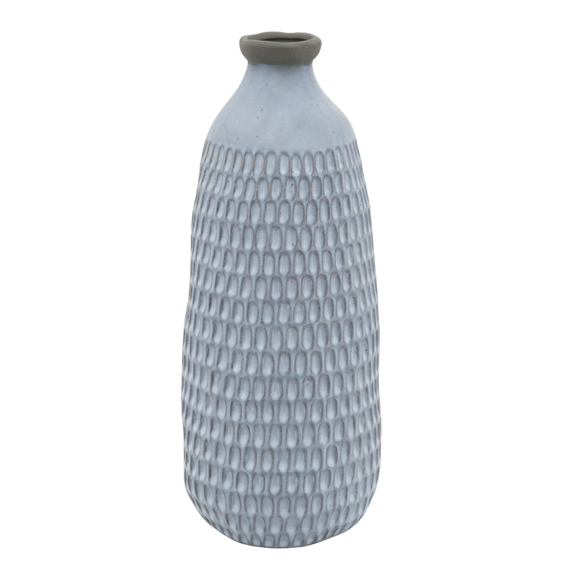 Ceramic 16" Organic Dimpled Vase, Blue image