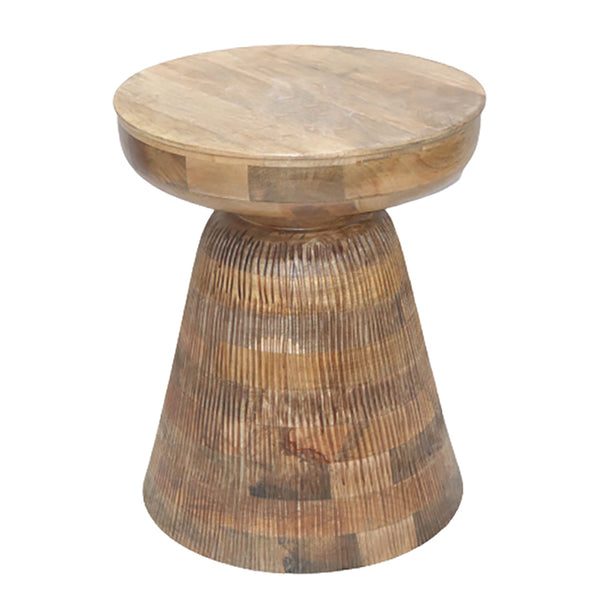 Wood, 19" Rimmed Side Table, Brown image