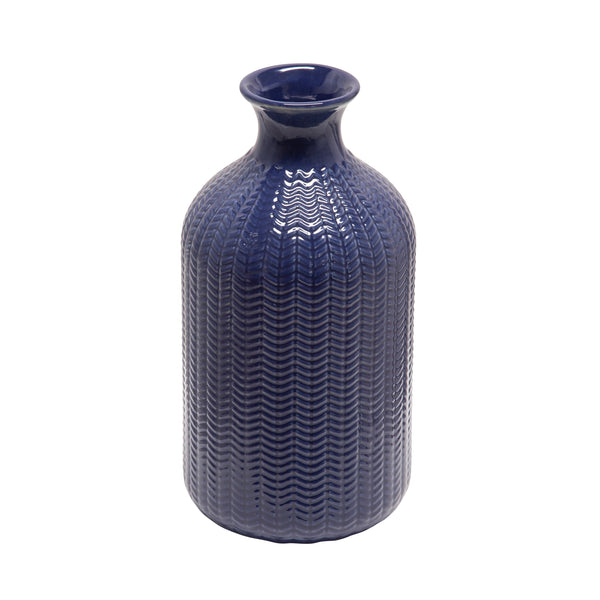 Ceramic 9" Bottle Vase, Blue image