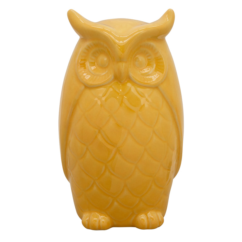 10" Owl Decor, Yellow image
