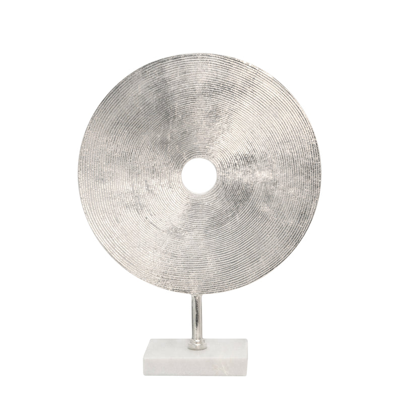 18" Disc On Marble Base, Silver image