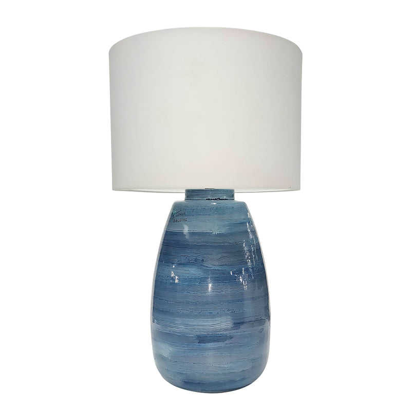 Metal, 27"h Table Lamp, Blue image