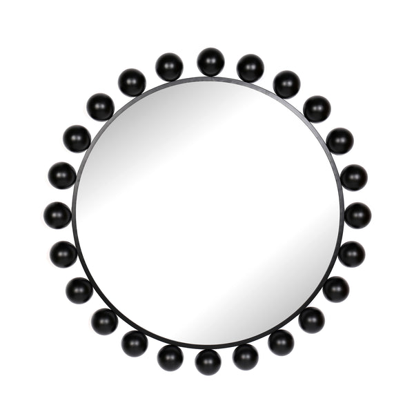 Metal, 42"h, Round Mirror, Black image