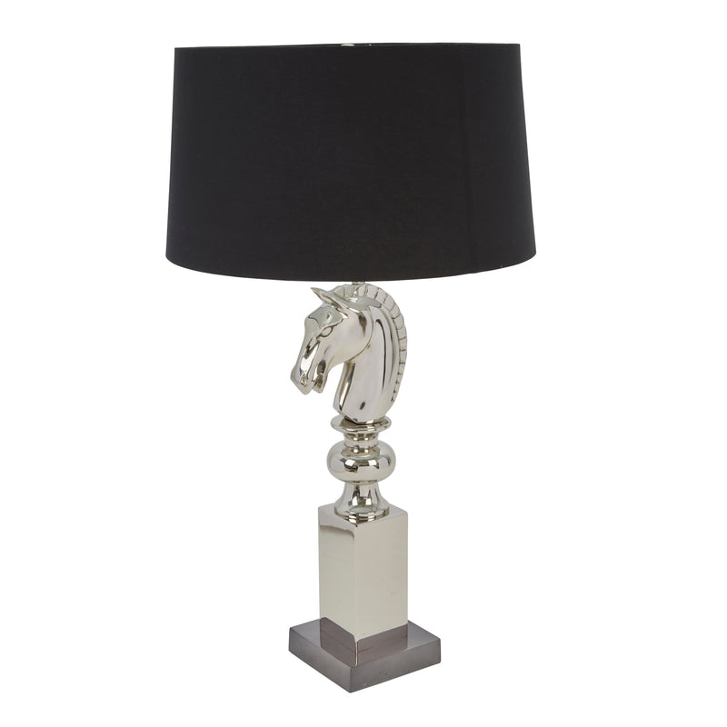 Stainless Steel 31" Horse Headtable Lamp, Silver image