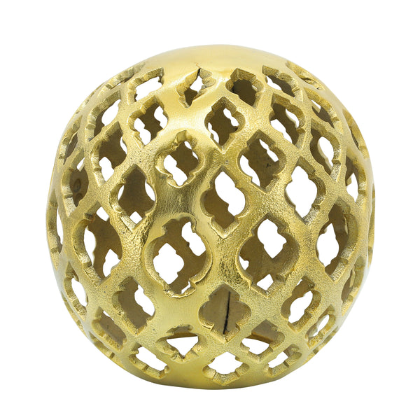 Metal, 8" Cut-out Orb, Gold image
