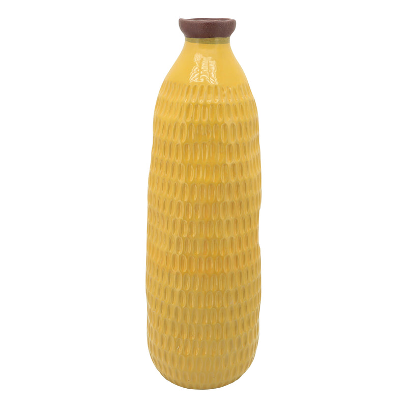 24" Dimpled Vase, Yellow image