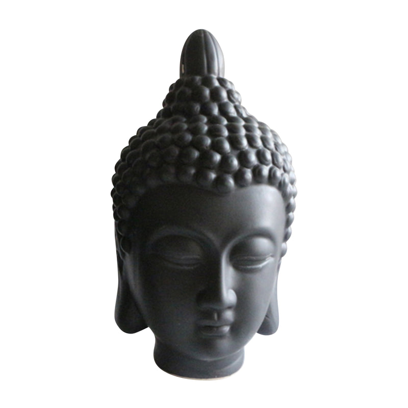 Ceramic 10" Buddha Head, Black image