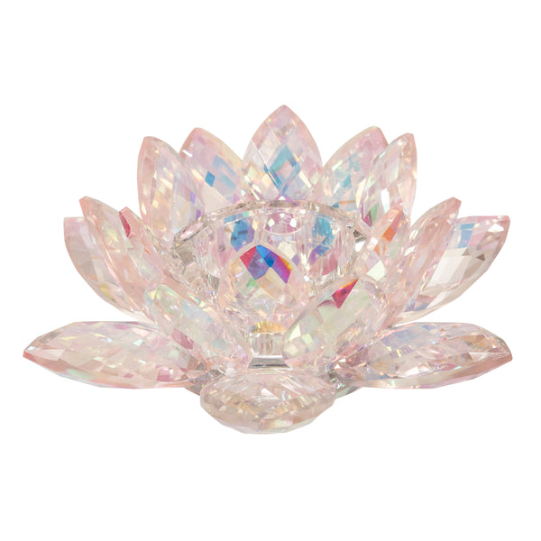 Blush Crystal Lotus Votive Holder 8.25" image