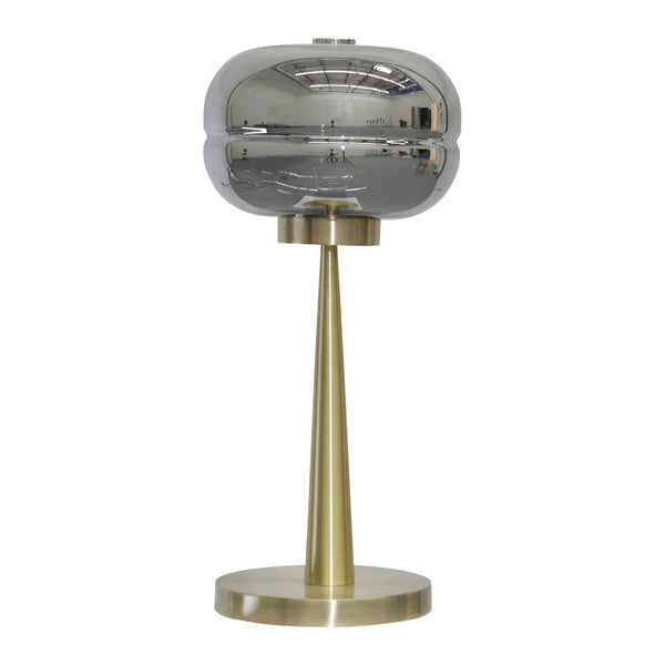 Metal/glass 26" Art Deco Table Lamp, Black/gold image